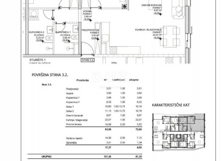 Wohnung zum Kauf 415.000 € 3 Zimmer 101 m² 3. Geschoss Cres