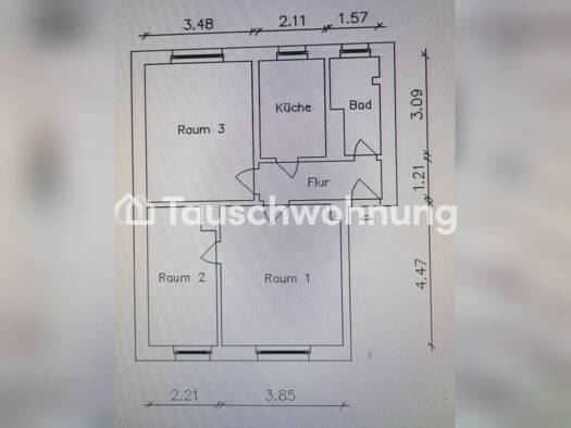 Wohnung zur Miete Tauschwohnung 410 € 3 Zimmer 57 m² Südvorstadt Leipzig 04275
