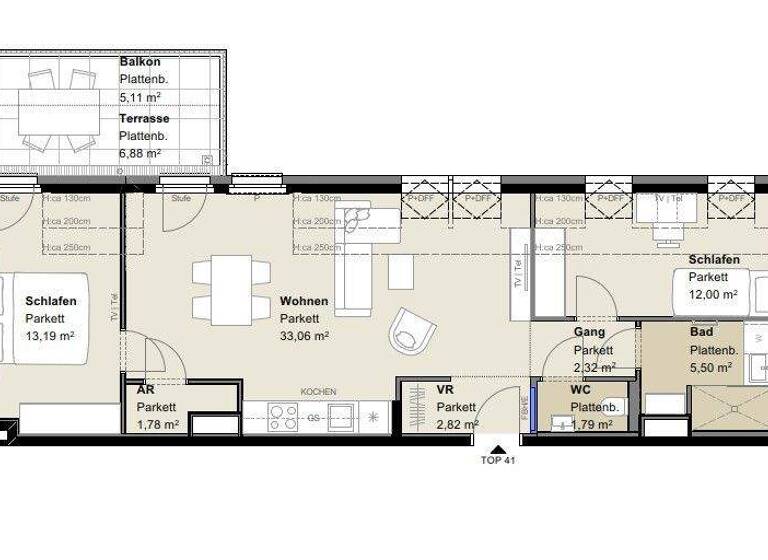 Wohnung zur Miete - Erstbezug 1.204 € 3 Zimmer 72,5 m² 1. Geschoss frei ab 01.05.2026 Wien 1110