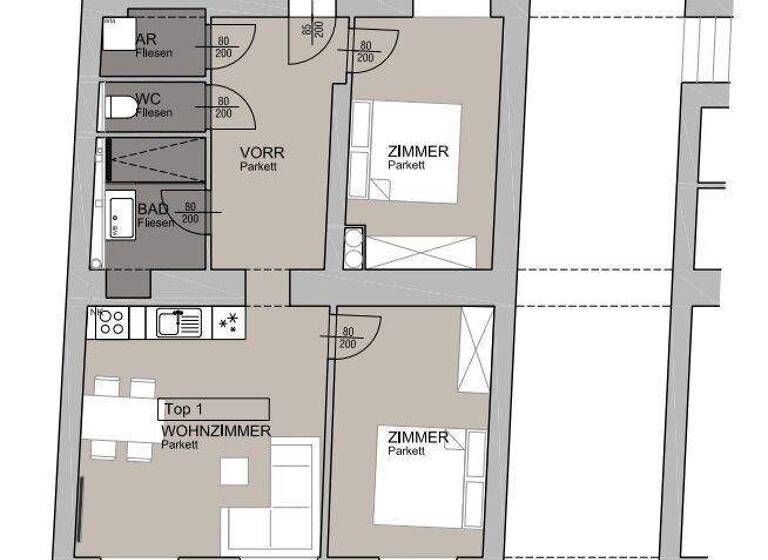 WG-Zimmer zum Kauf 445.000 € 3 Zimmer 64,1 m² EG Meravigliagasse Wien 1060