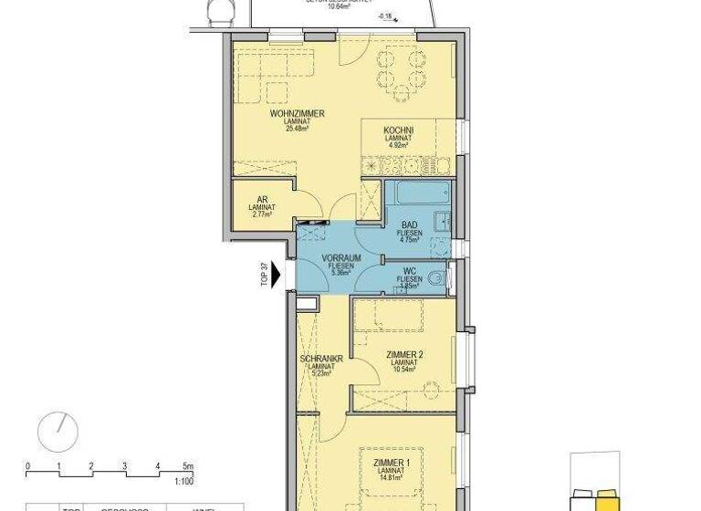 Wohnung zur Miete - Erstbezug 967 € 3 Zimmer 75,7 m² Stadionstraße Wiener Neustadt 2700