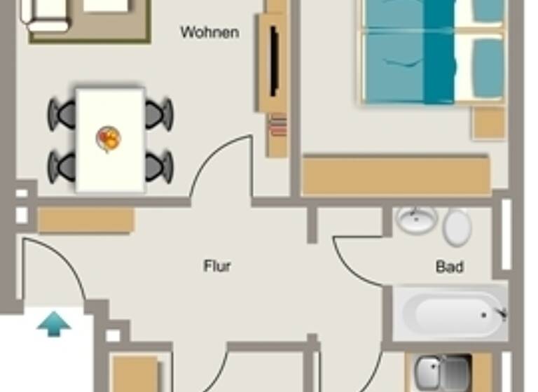 Wohnung zur Miete 440 € 3,5 Zimmer 60,7 m² EG Spechtstraße 71 Hamm Marl 45772