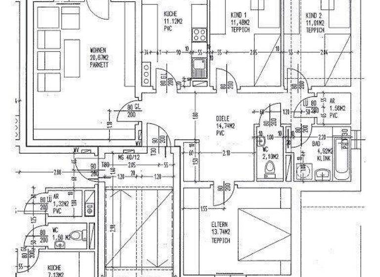 Wohnung zur Miete 635 € 4 Zimmer 98,9 m² frei ab sofort Am Hang 11 Schardenberg 4784