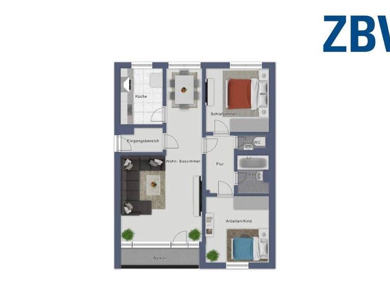 Wohnung zur Miete 699 € 3 Zimmer 82,6 m² 5. Geschoss Herzog-Ernst-Ring 25 Blumlage Celle 29221