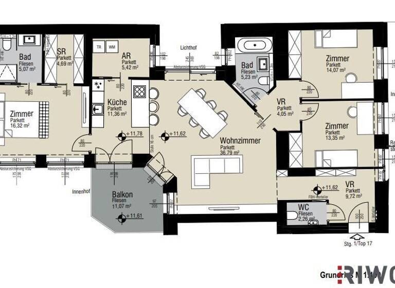 Wohnung zum Kauf - Erstbezug 1.350.000 € 4 Zimmer 128,3 m² 2. Geschoss Kandlgasse 23 Wien 1070