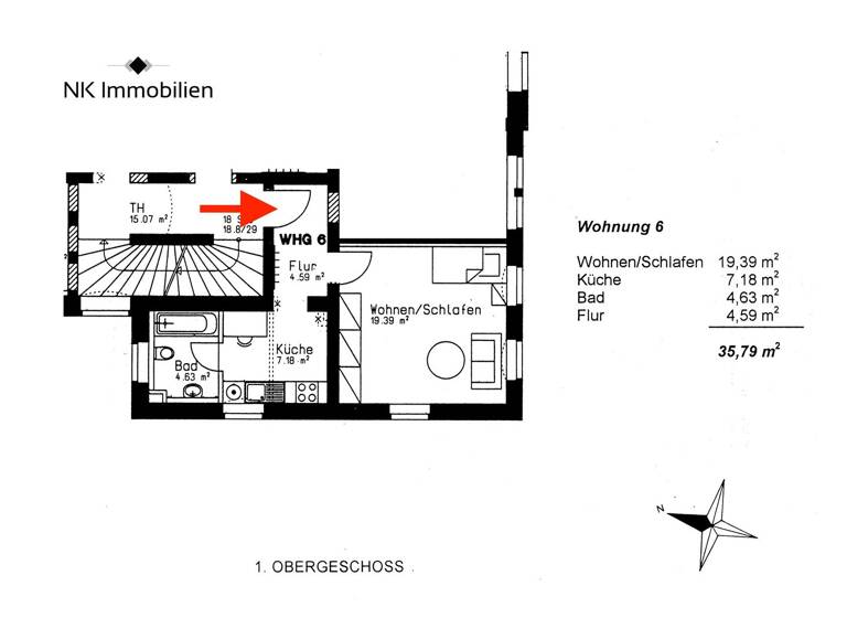 Studio zur Miete 190 € 1 Zimmer 35,8 m² 1. Geschoss Reichenbacher Str. 108 Bahnhofsvorstadt Zwickau 08056