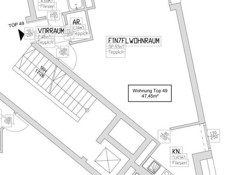 Studio zur Miete 854 € 1 Zimmer 47,5 m² Wien 1050