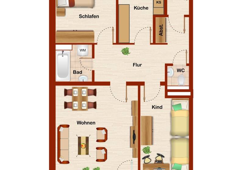 Wohnung zum Kauf 255.000 € 3 Zimmer 78 m²<br/>Wohnfläche Schweinau Nürnberg 90441