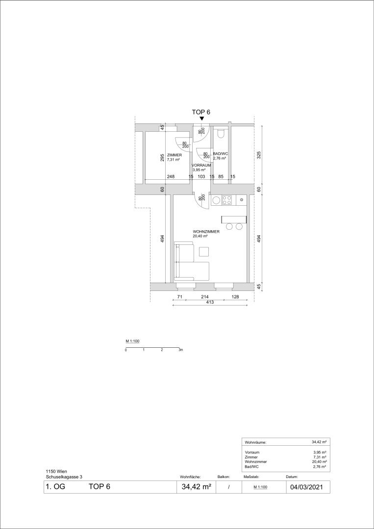 Wohnung zum Kauf 229.000 € 2 Zimmer 35 m²<br/>Wohnfläche 1.<br/>Geschoss Wien 1150