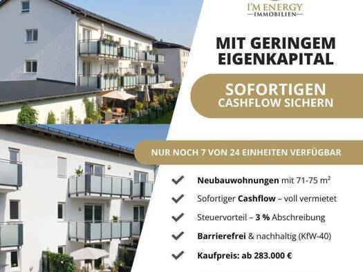 Wohnung zum Kauf provisionsfrei 287.400 € 3 Zimmer 71,7 m² 1. Geschoss Plattling 94447