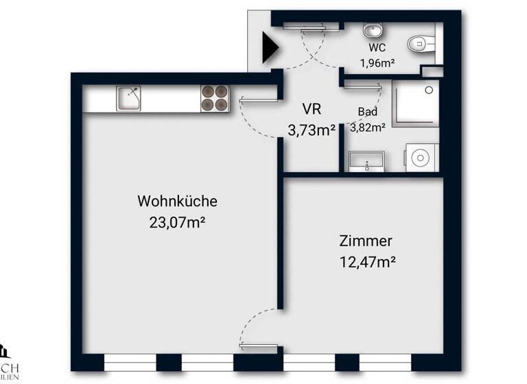 Wohnung zum Kauf - Erstbezug 215.000 € 2 Zimmer 45,1 m² 1. Geschoss Wien 1210