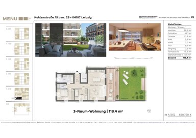 Wohnung zum Kauf 644.760 € 3 Zimmer 119,4 m² 1. Geschoss frei ab 31.12.2026 Kohlenstraße 23 Zentrum - Süd Leipzig 04107