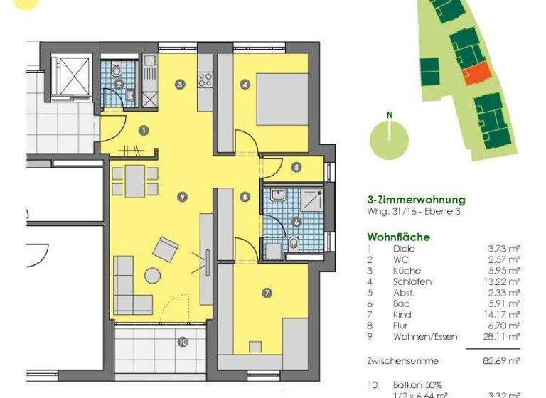 Wohnung zum Kauf - Erstbezug provisionsfrei 529.000 € 3 Zimmer 86 m² Plochingen 73207