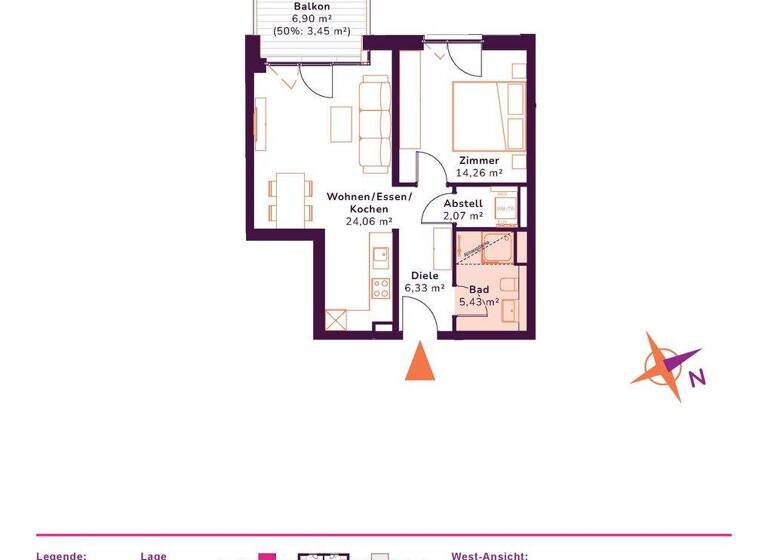 Wohnung zur Miete - Erstbezug 1.294 € 2 Zimmer 55,7 m² 1. Geschoss Archenholdstrasse 21 Friedrichsfelde Berlin 10315