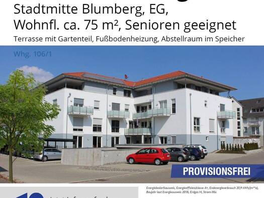 Wohnung zum Kauf provisionsfrei 228.750 € 2,5 Zimmer 75 m² EG frei ab sofort Hauptstr. 71 Blumberg 78176