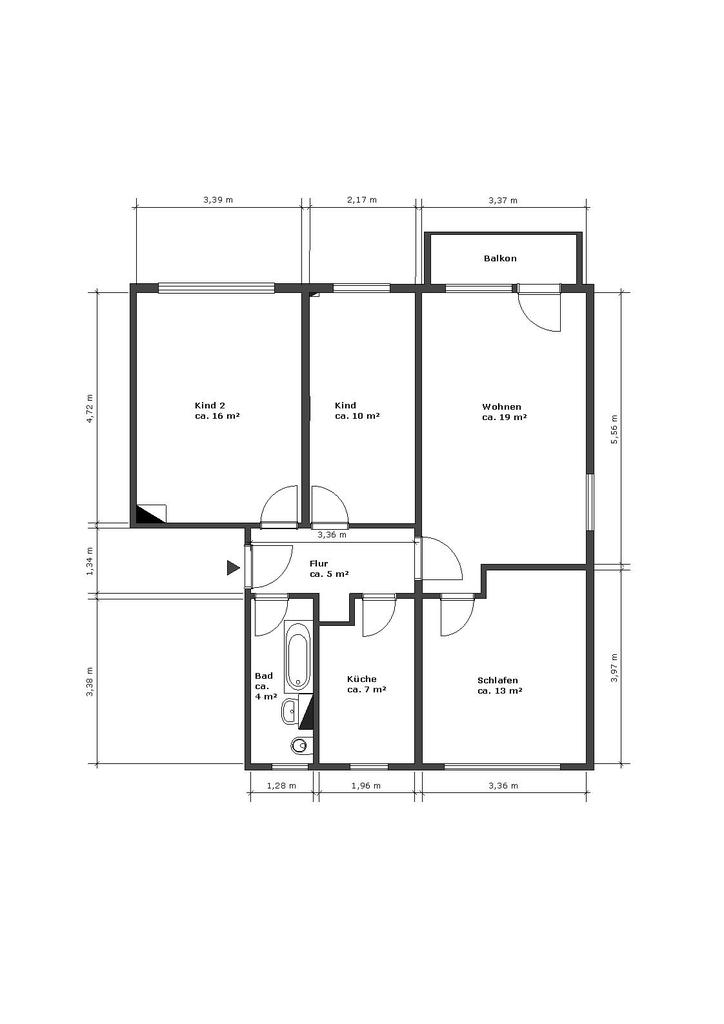 Wohnung zur Miete 455 € 4 Zimmer 75,9 m²<br/>Wohnfläche 4.<br/>Geschoss Str. d. Friedens 17 Vetschau Vetschau/Spreewald 03226