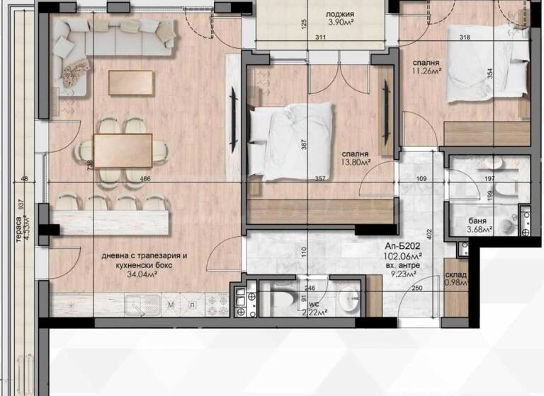 Studio zum Kauf 197.200 € 118,4 m² Sofia