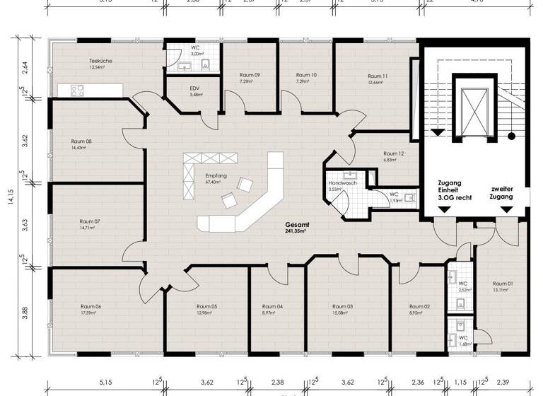 Praxisfläche zur Miete provisionsfrei 14 Zimmer 276 m² Bürofläche Königstein 61462