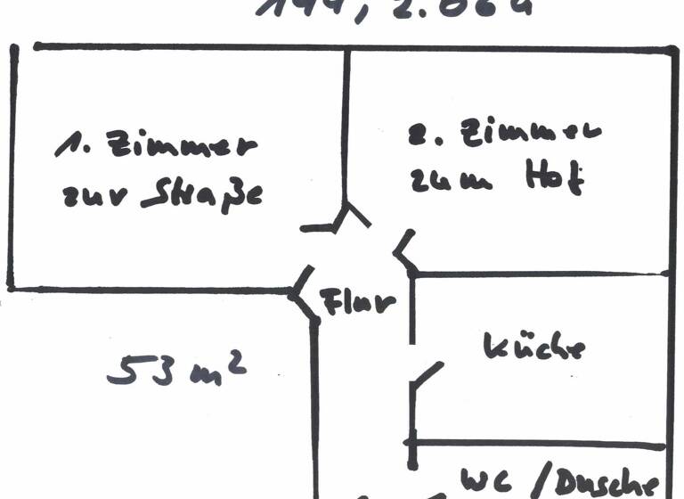 Wohnung zur Miete 793 € 2 Zimmer 53 m² 2. Geschoss Vogelhüttendeich 144, 2. Obergeschoss links Wilhelmsburg Hamburg 21107