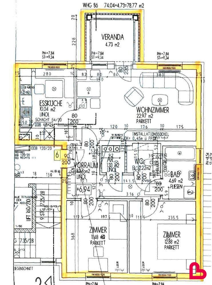 Wohnung zur Miete 702 € 3 Zimmer 78,8 m²<br/>Wohnfläche 2.<br/>Geschoss 01.01.2025<br/>Verfügbarkeit Sonnleiten Gutau 4293