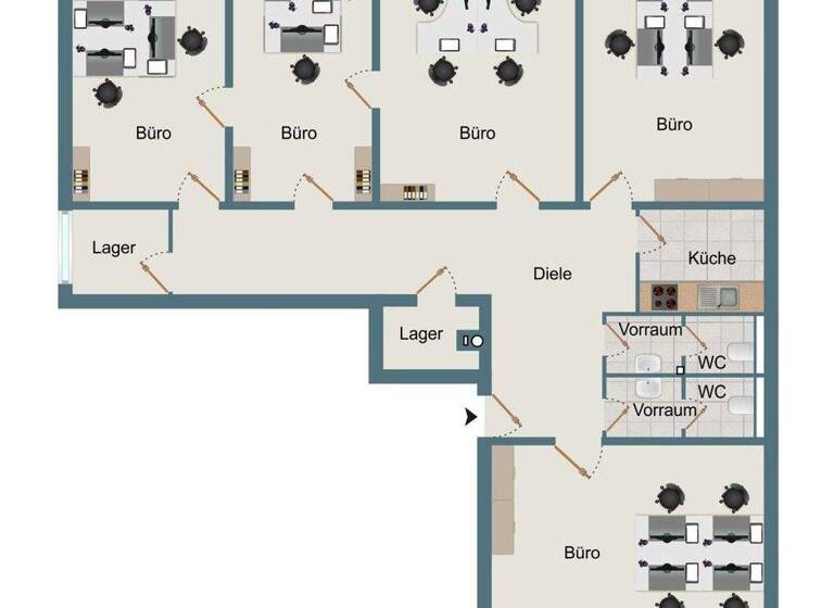 Bürofläche zur Miete 7,99 € 5 Zimmer 150,2 m² Bürofläche Tuttlingen 78532