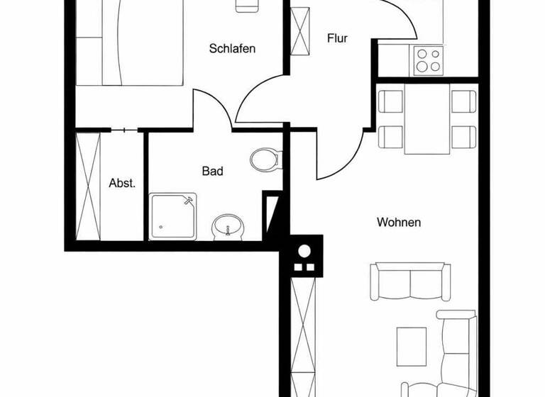 Wohnung zur Miete 845 € 2 Zimmer 54,3 m² 1. Geschoss Travemünde Lübeck / Travemünde 23570
