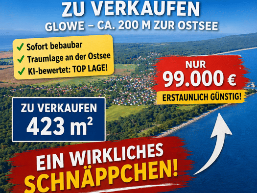 Grundstück zum Kauf provisionsfrei als Kapitalanlage geeignet 99.000 € 423 m² Grundstück Glowe Glowe 18551