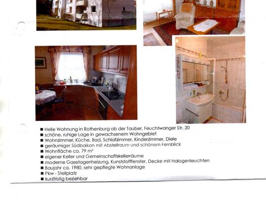 Wohnung zur Miete 595 € 3 Zimmer 78,2 m² 2 Geschosse frei ab 01.01.2027 Rothenburg Rothenburg ob der Tauber 91541