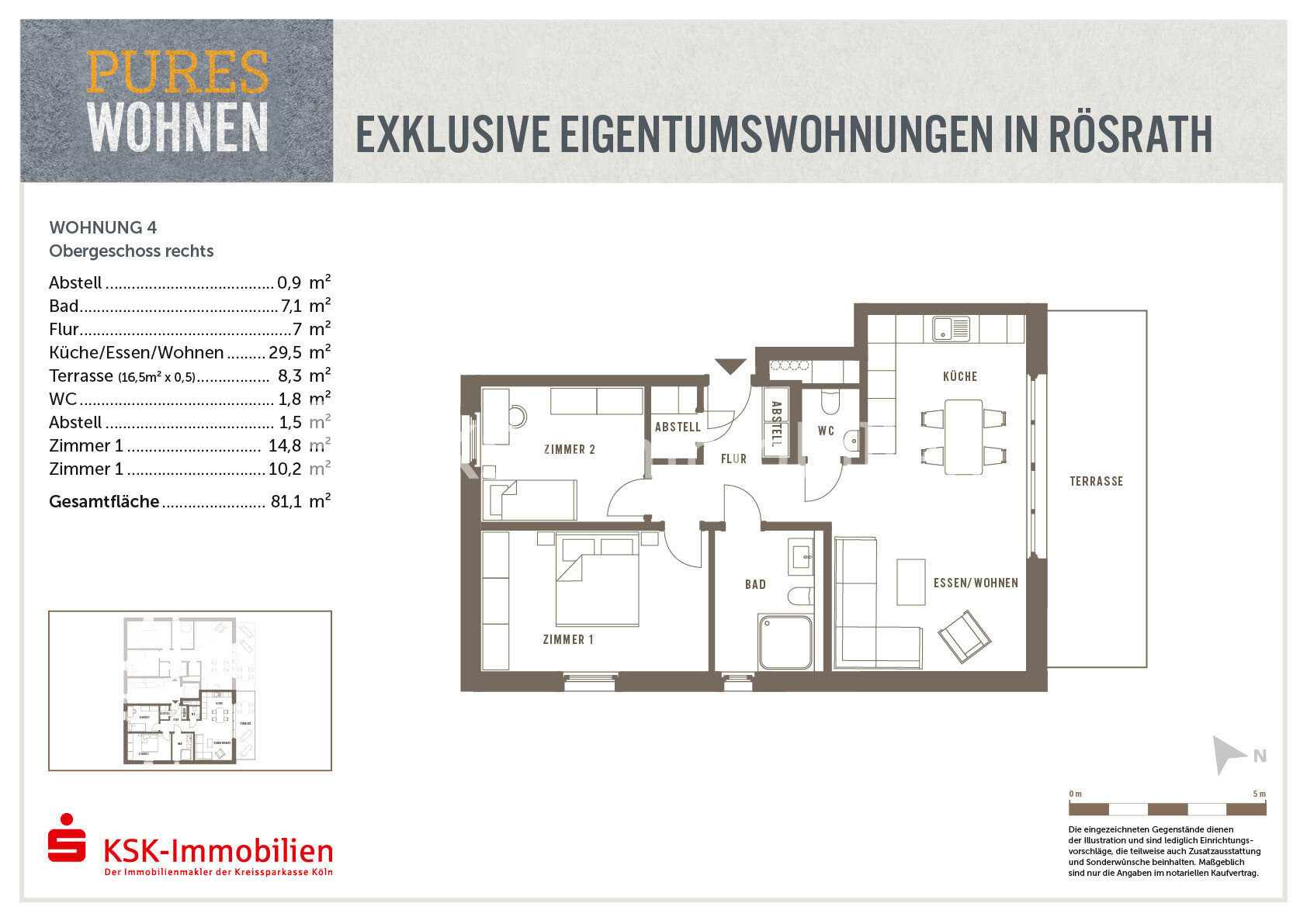 Wohnung zum Kauf 420.500 € 3 Zimmer 81,1 m²<br/>Wohnfläche EG<br/>Geschoss Rösrath Rösrath / Kleineichen 51503