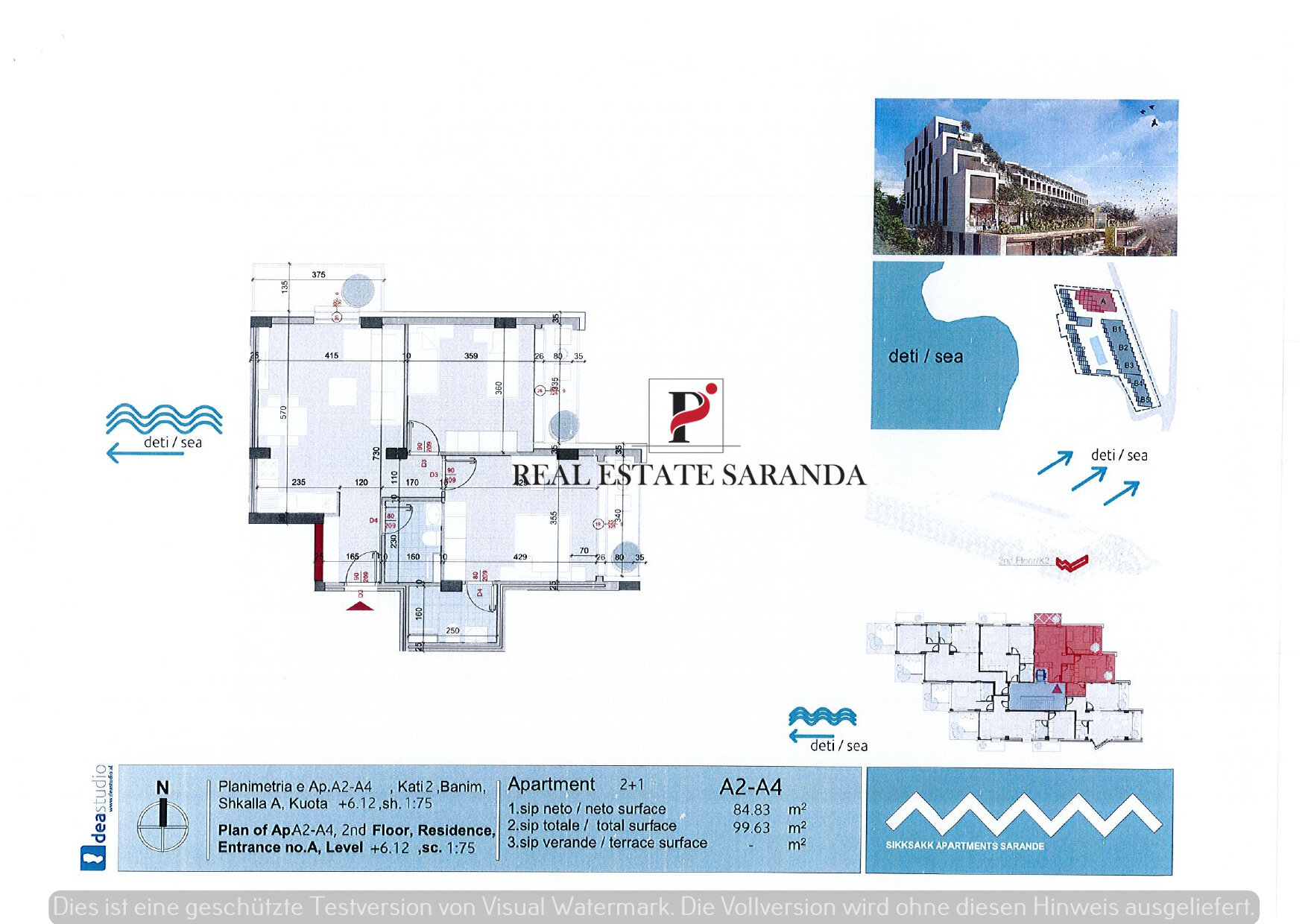 Studio zum Kauf 219.186 € 2 Zimmer 99,6 m²<br/>Wohnfläche 2.<br/>Geschoss Butrinti Saranda 9701