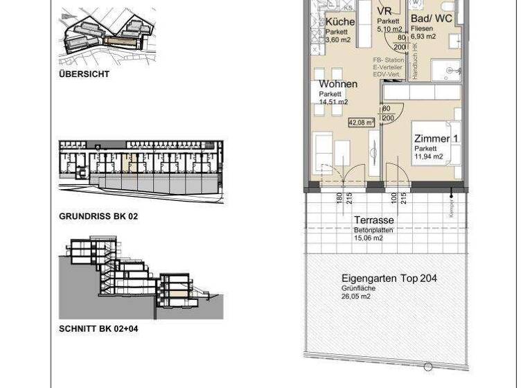 Wohnung zur Miete - Erstbezug 899 € 2 Zimmer 42,1 m² EG Bründlgraben 47 Krems an der Donau 3500