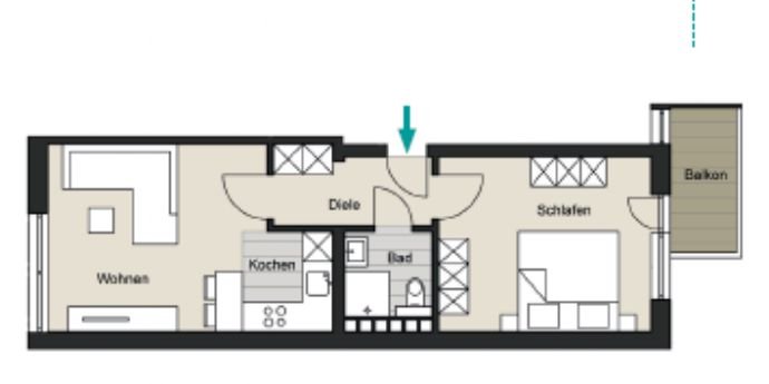 Wohnung zum Kauf provisionsfrei als Kapitalanlage geeignet 265.000 € 2 Zimmer 43,1 m²<br/>Wohnfläche Karolingerring 19 Neustadt - Süd Köln 50678