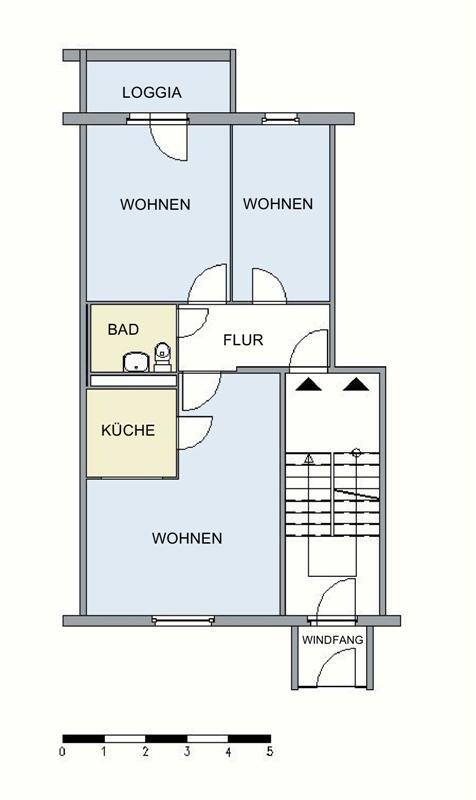 Wohnung zur Miete 358 € 3 Zimmer 61,2 m²<br/>Wohnfläche 4.<br/>Geschoss Buttelstraße 7 Katharinenviertel Neubrandenburg 17033