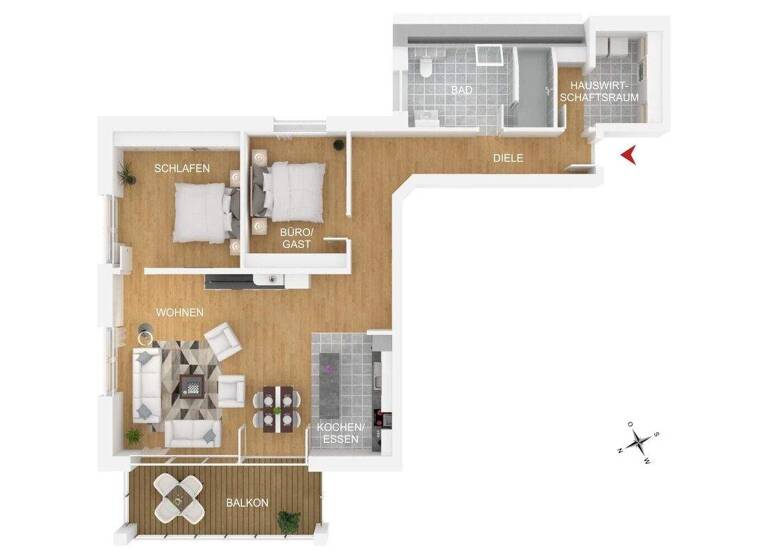 Wohnung zur Miete 1.200 € 3 Zimmer 109,1 m² 1. Geschoss frei ab 15.04.2026 Niedersachsenstr. 2 Hüde 49448