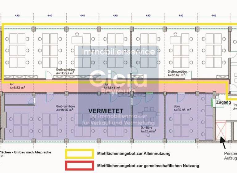 Bürofläche zur Miete 2.257 € 4 Zimmer 322 m² Bürofläche Weiherstraße 19 Industriegebiet Bayreuth 95448