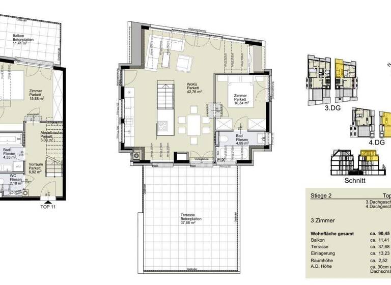 Maisonette zum Kauf provisionsfrei 973.700 € 3 Zimmer 90,5 m² Krottenbachstraße 182 Wien 1190