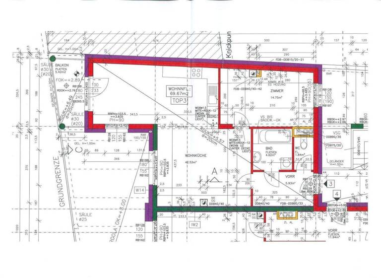 Wohnung zur Miete 568 € 2 Zimmer 69,9 m² Krensdorf 7031