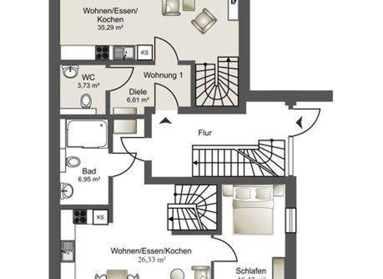 Wohnung zum Kauf 649.000 € 2 Zimmer 66,9 m² EG Trudering-Riem München / Trudering 81825