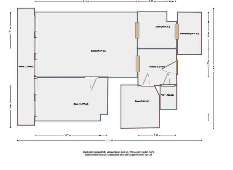 Wohnung zur Miete 946 € 2 Zimmer 58 m² Brigittenauerlände 164 Wien 1200