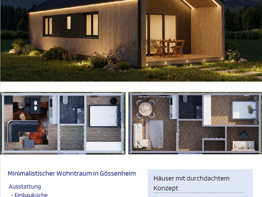 Einfamilienhaus zur Miete 850 € 3 Zimmer 55 m² frei ab 01.12.2026 Gössenheim Gössenheim 97780