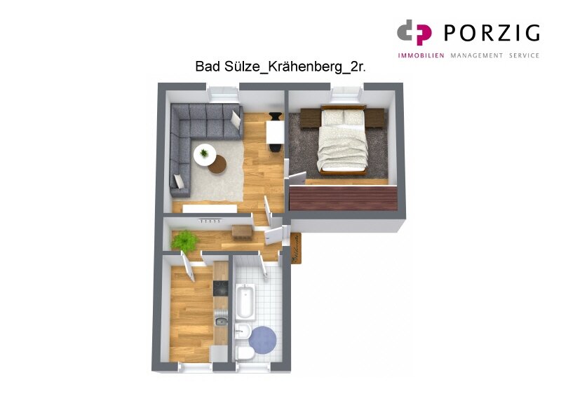 Wohnung zur Miete 280 € 2 Zimmer 46,8 m²<br/>Wohnfläche Krähenberg 41 Bad Sülze Bad Sülze 18334