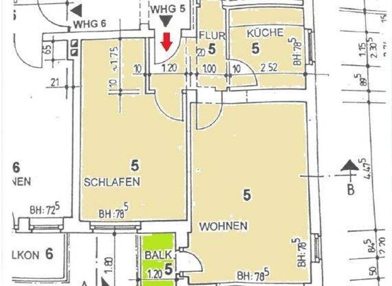 Wohnung zur Miete 446 € 2 Zimmer 59,5 m² frei ab sofort Wilhelm-Külz-Str. 17 Stadtfeld Ost Magdeburg 39108