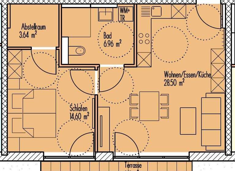 Wohnung zum Kauf - Erstbezug 230.300 € 2 Zimmer 56,8 m² EG Sachsen Sachsen b. Ansbach 91623