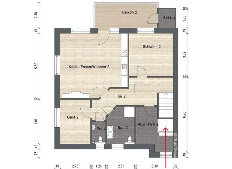 Wohnung zur Miete - Erstbezug 1.100 € 3 Zimmer 100,2 m² frei ab 01.03.2026 Wiesederfehn Wiesmoor 26639