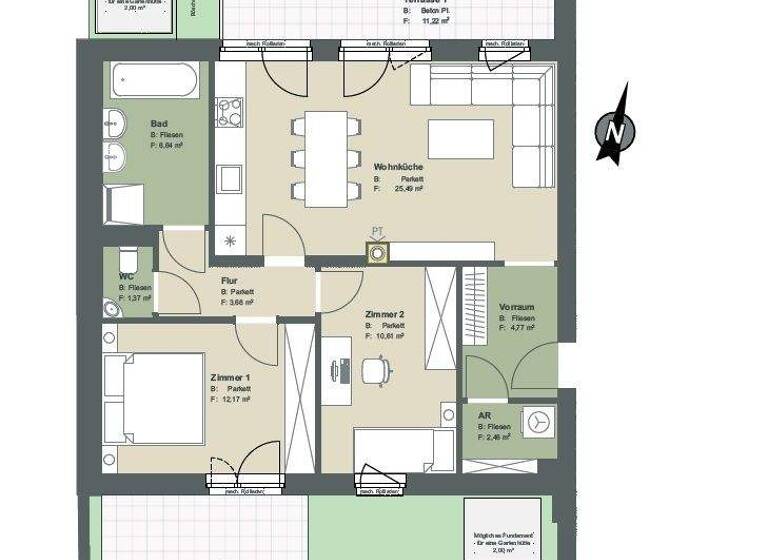 Wohnung zum Kauf provisionsfrei 344.500 € 3 Zimmer 67,2 m² Tullner Straße 6 St. Andrä-Wördern 3423