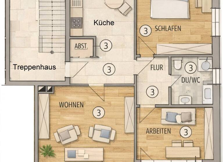 Wohnung zur Miete 795 € 3 Zimmer 88 m² 1. Geschoss frei ab 01.05.2026 Wildeshausen 27793