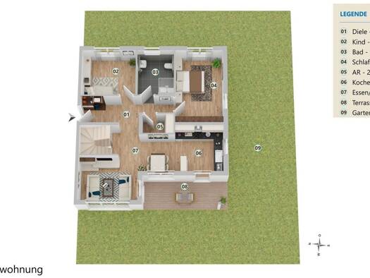 Wohnung zum Kauf - Erstbezug provisionsfrei 545.000 € 5,5 Zimmer 106,2 m² Hallstadt 96103