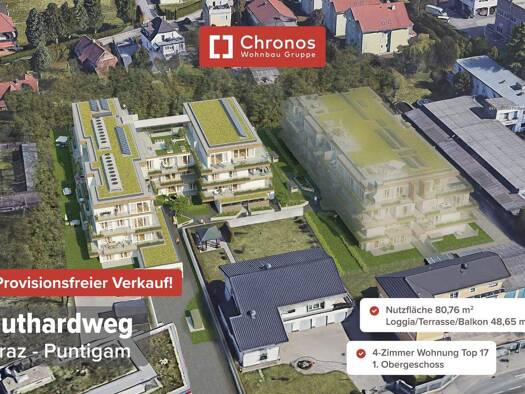 Wohnung zum Kauf - Erstbezug 348.000 € 4 Zimmer 80,8 m² Gries Graz,17.Bez.:Puntigam 8055
