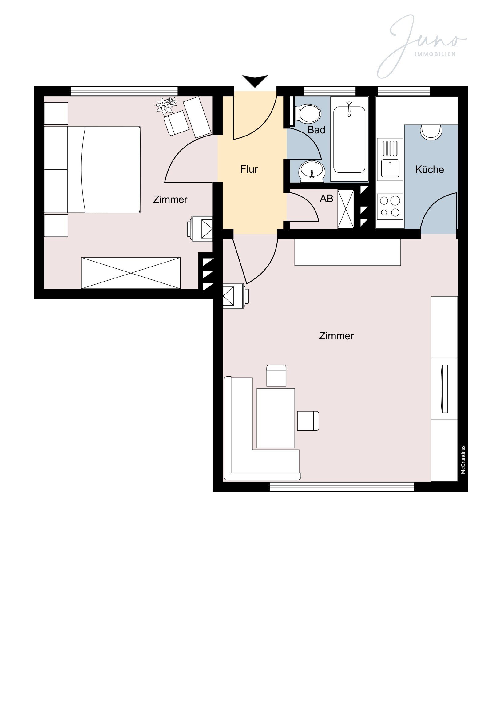 Wohnung zur Miete 500 € 2,5 Zimmer 56,5 m²<br/>Wohnfläche EG<br/>Geschoss Kurt-Schumacher-Straße 44 Herten - Mitte Herten 45699