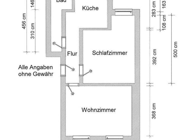 Wohnung zur Miete 480 € 2 Zimmer 54 m² 2. Geschoss Güstrow Güstrow - Güstrow 18273